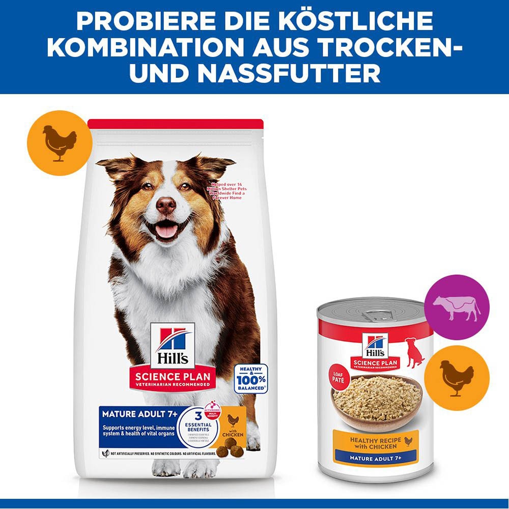 Hills Science Plan Mature Adult 7+ Medium mit Huhn Trockenfutter für Hunde_5