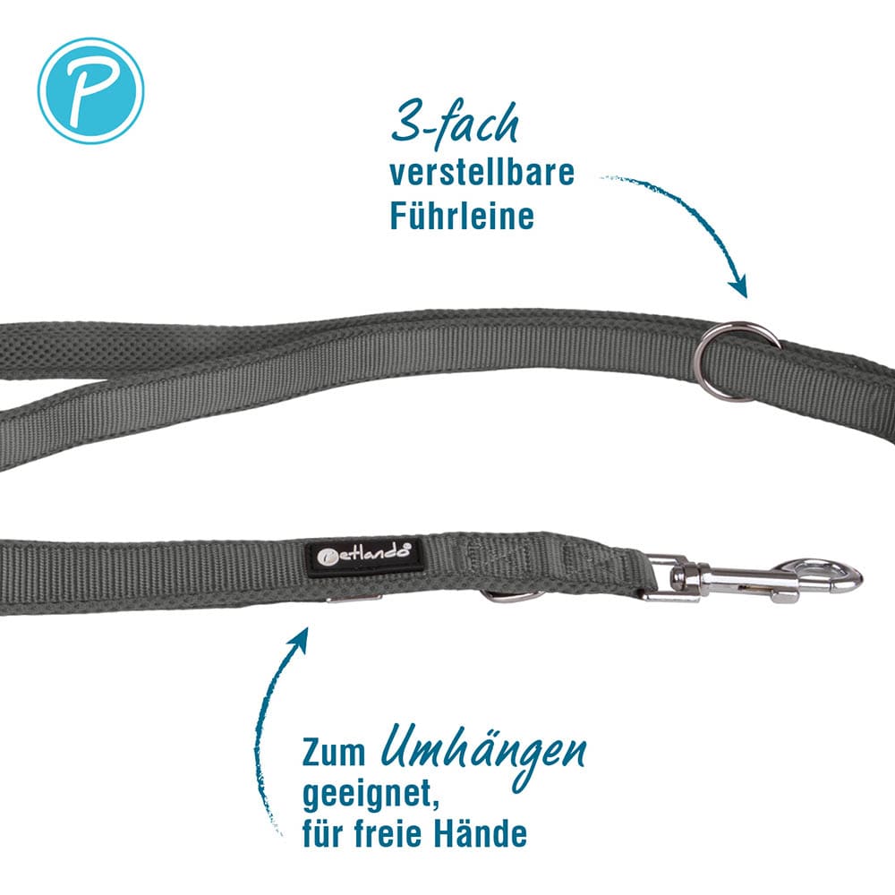 Petlando Mesh verstellbare Führleine anthrazit _1
