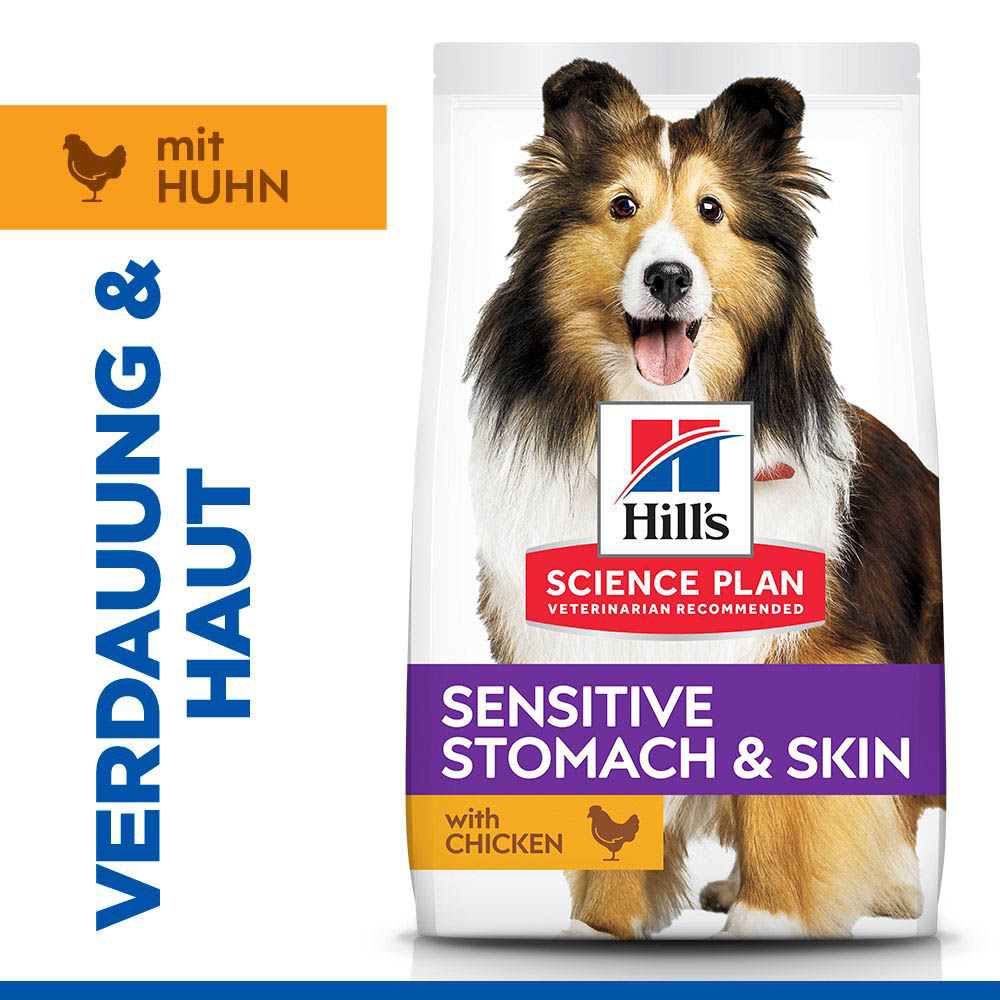 Hills Science Plan Adult Sensitive Stomach & Skin Medium mit Huhn Hund_1