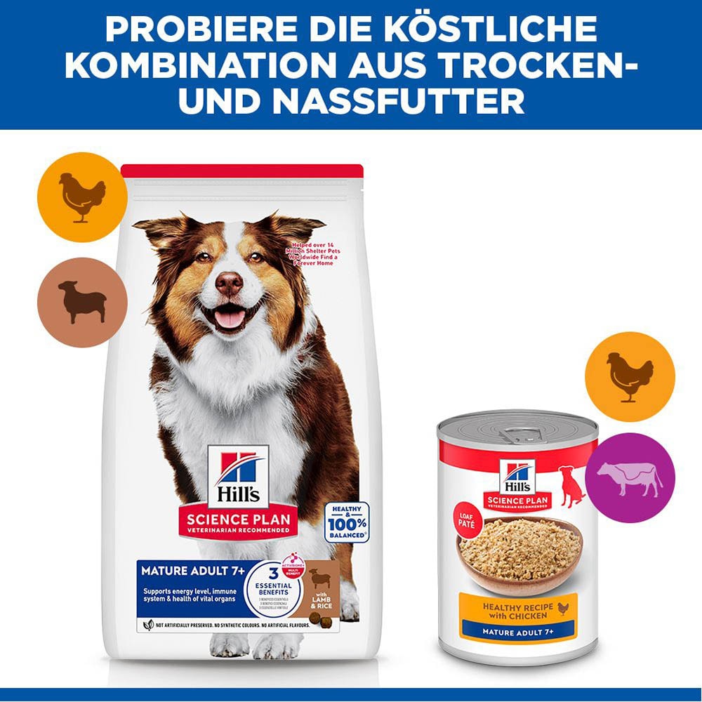 Hills Science Plan Mature Adult 7+ Medium mit Lamm und Reis Hund_5