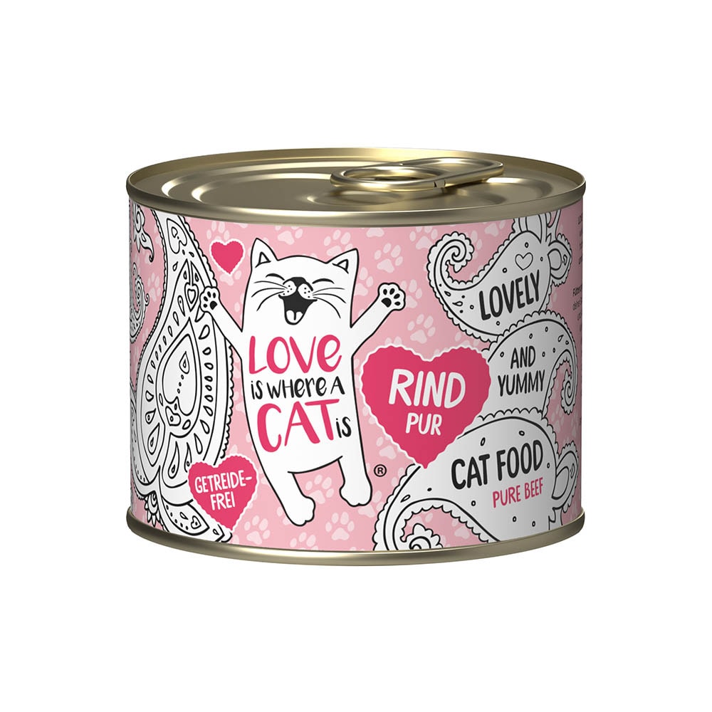 Love is where a cat is Rind pur Nassfutter für Katzen_0