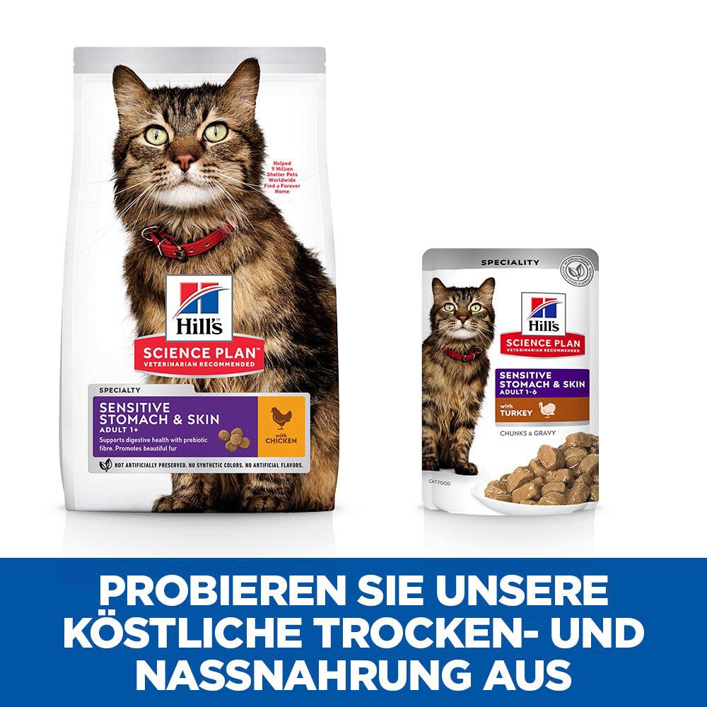 Hills Science Plan Sensitive Stomach & Skin Adult Nassfutter für Katzen mit Truthahn_4