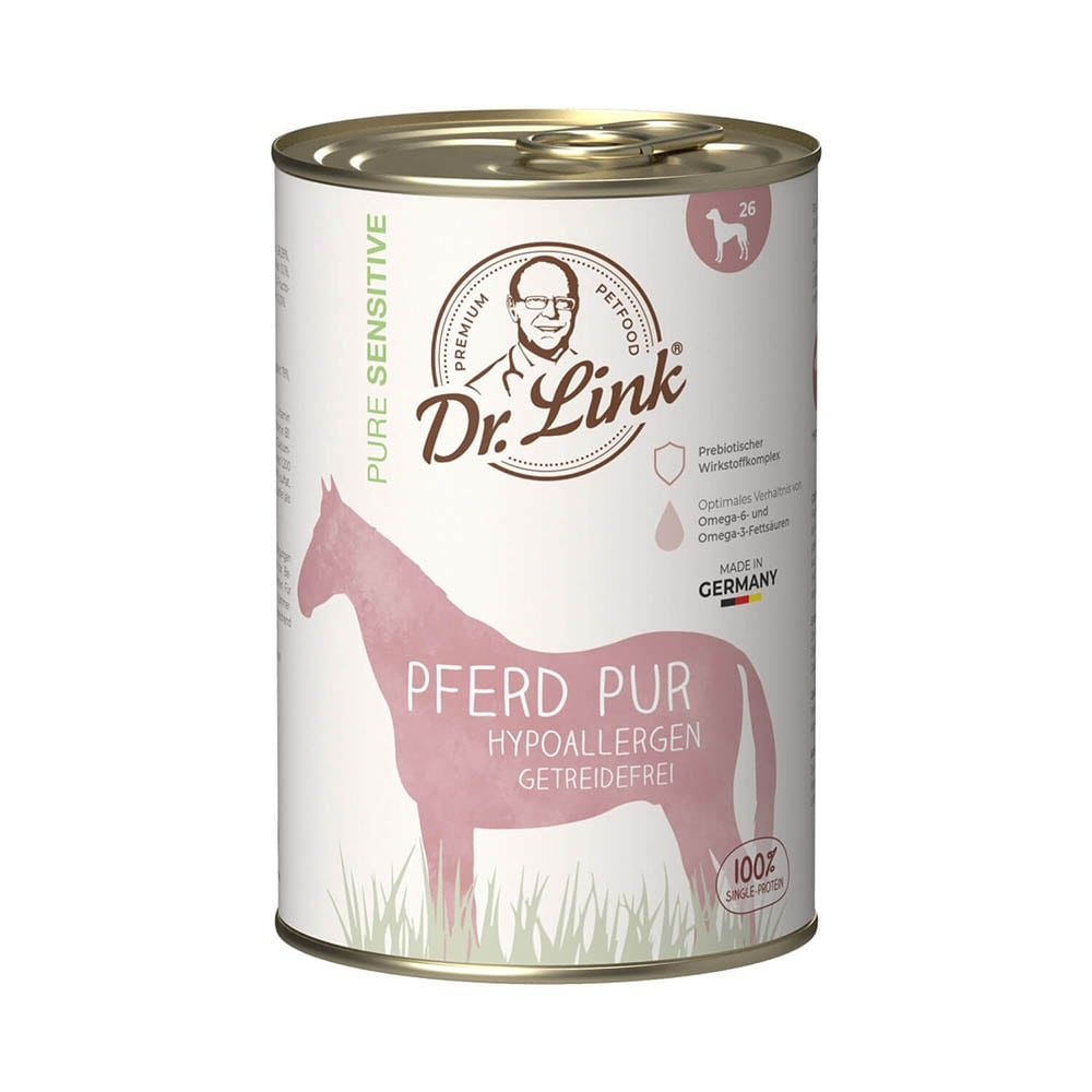 Dr. Link Pure Sensitive Pferd pur Nassfutter für Hunde 400 g