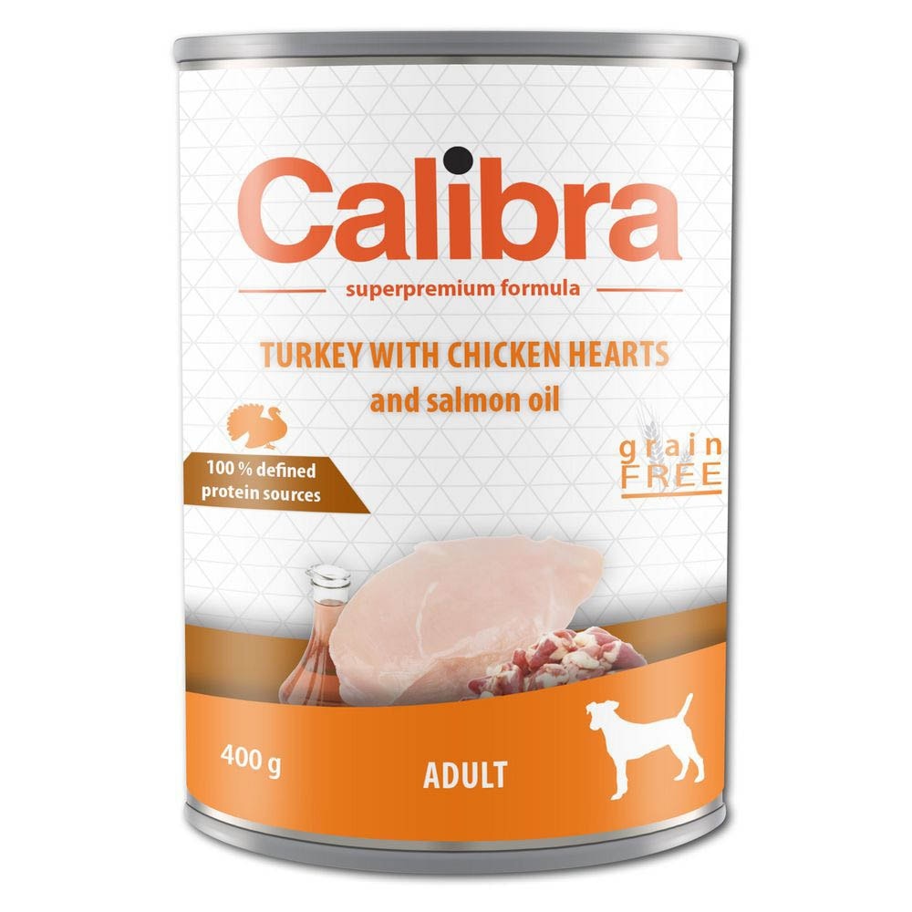 Calibra Dog Adult Turkey with Chicken Hearts and Salmon Oil 400 g
