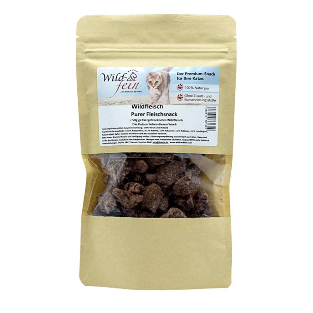 Wild und Fein Wildfleisch purer Fleischsnack 50 g