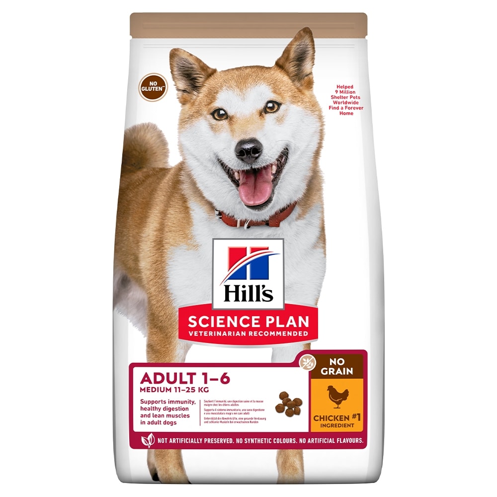Hills Science Plan No Grain Medium Adult Dog mit Huhn 2,5kg