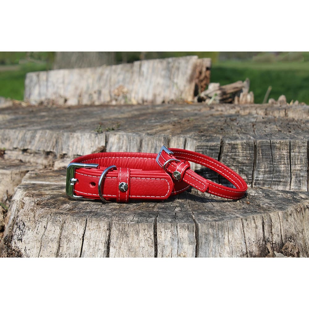 Das Lederband Barcelona Halsband Indian-Red_5