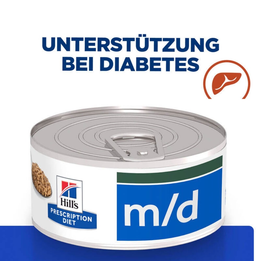 Hills Prescription Diet m/d feingehackt mit Leber Dose Katze_2