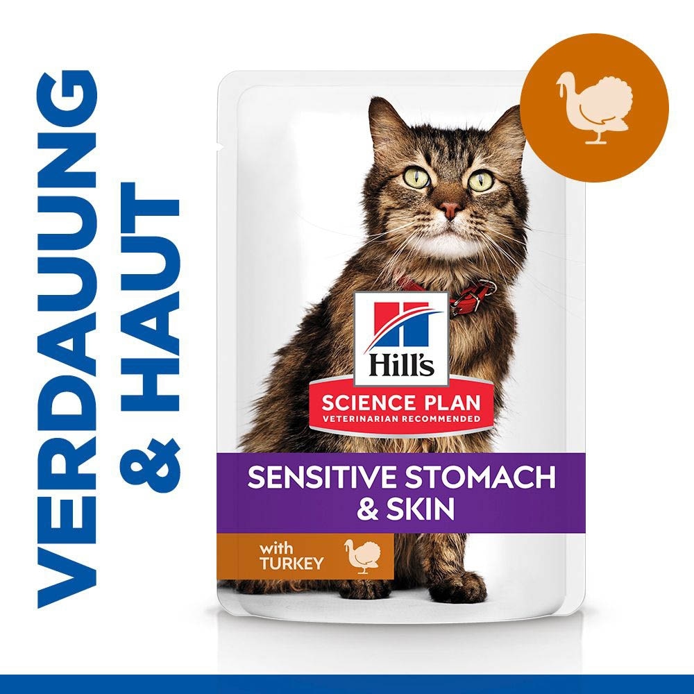 Hills Science Plan Sensitive Stomach & Skin Adult Nassfutter für Katzen mit Truthahn_1