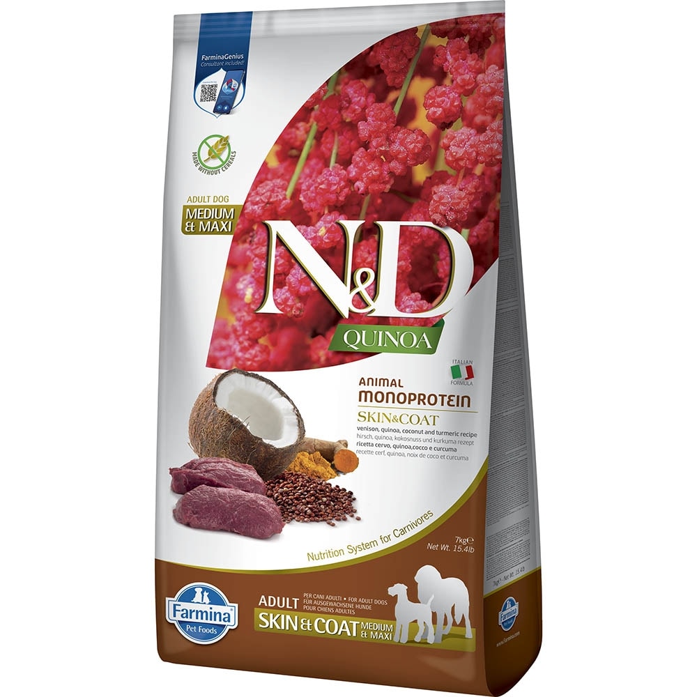 Farmina N&D Dog Quinoa Skin & Coat Adult Medium&Maxi Hirsch_0