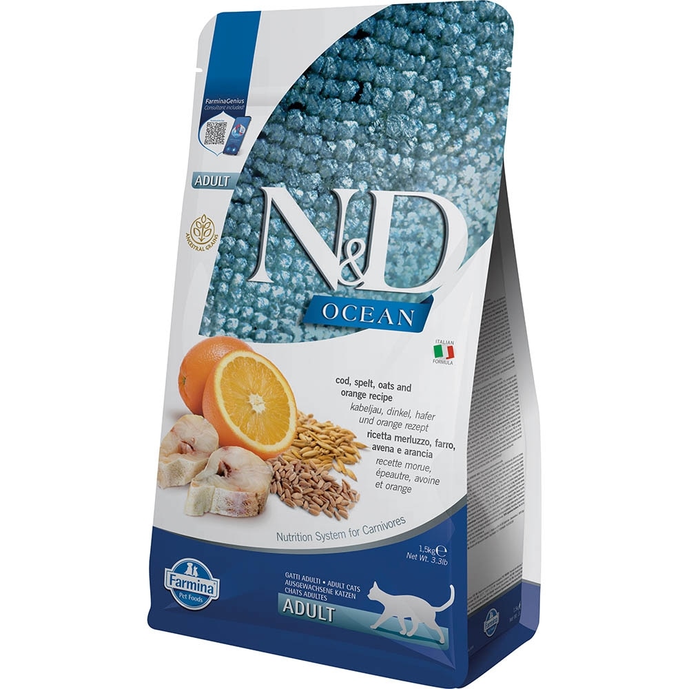 Farmina N&D Ocean Adult Kabeljau Trockenfutter für Katzen_0