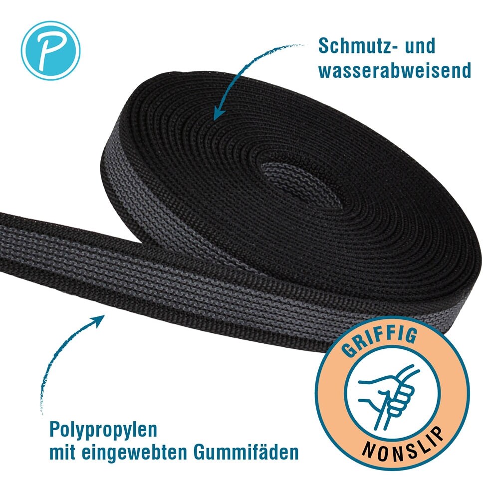 Petlando Gummierte Schleppleine schwarz_1