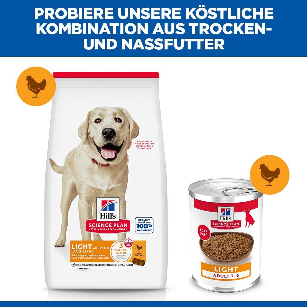 Hills Science Plan Adult Light Large Breed mit Huhn Trockenfutter für Hunde_6