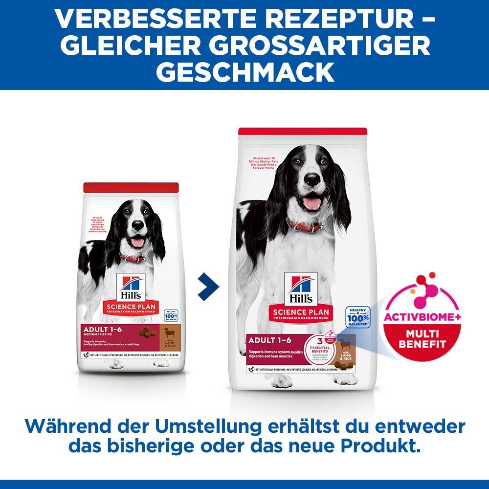 Hills Science Plan Adult Medium Lamm mit Reis Trockenfutter für Hunde_2