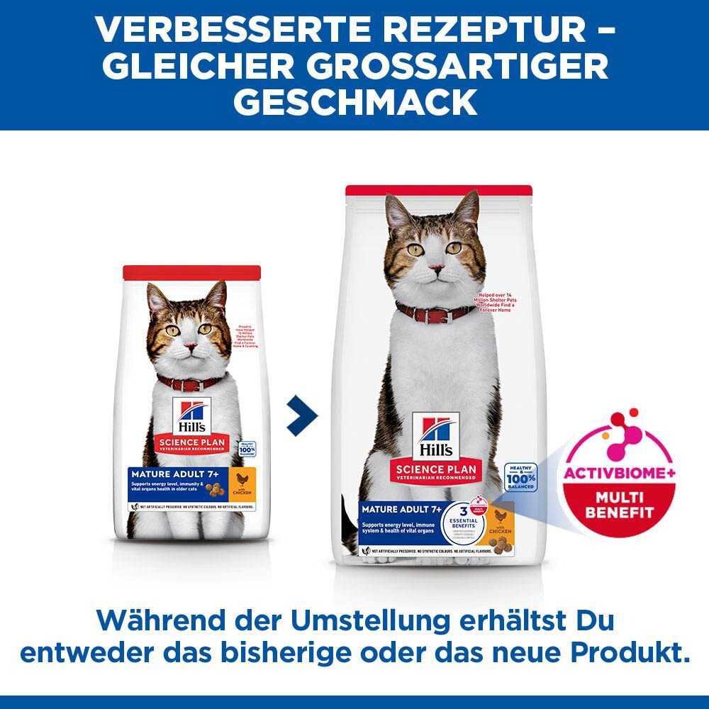 Hills Science Plan Mature Adult 7+ Huhn Trockenfutter für Katzen_2