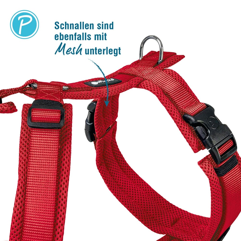 Petlando Mesh Y-Comfort Geschirr rot_2