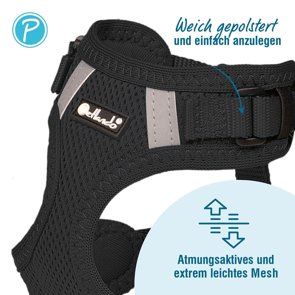 Petlando Mesh Vest Geschirr schwarz_1