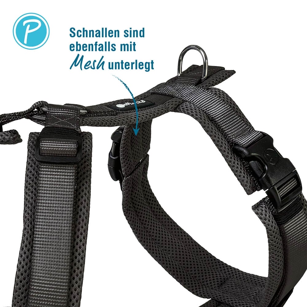 Petlando Mesh Y-Comfort Geschirr schwarz_2