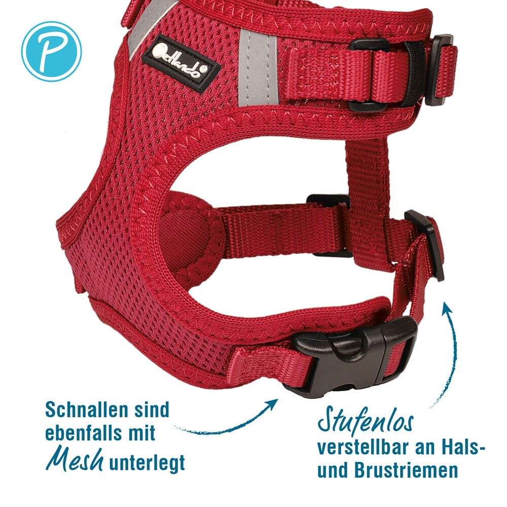 Petlando Mesh Vest Geschirr rot_2