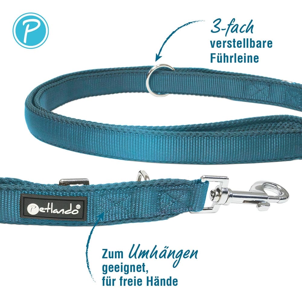 Petlando Mesh verstellbare Führleine petrol_1