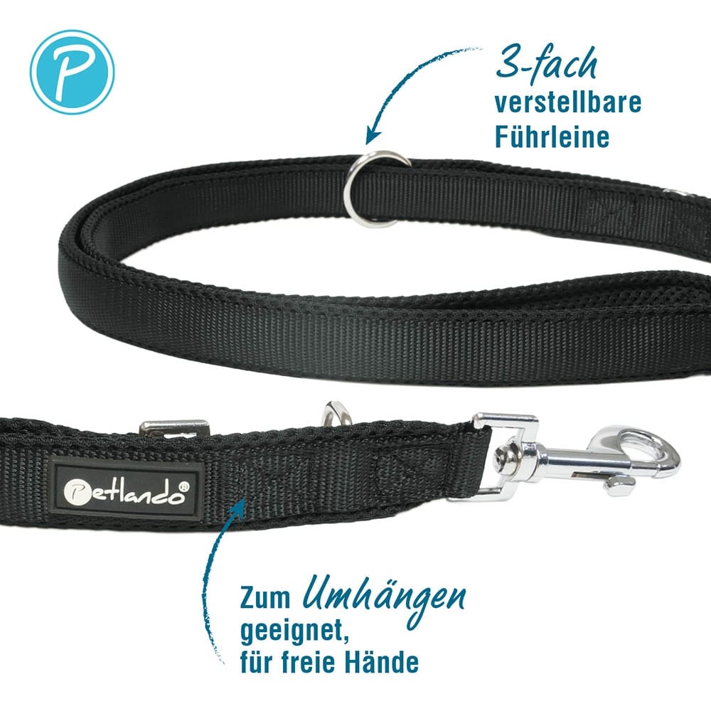 Petlando Mesh verstellbare Führleine schwarz_1