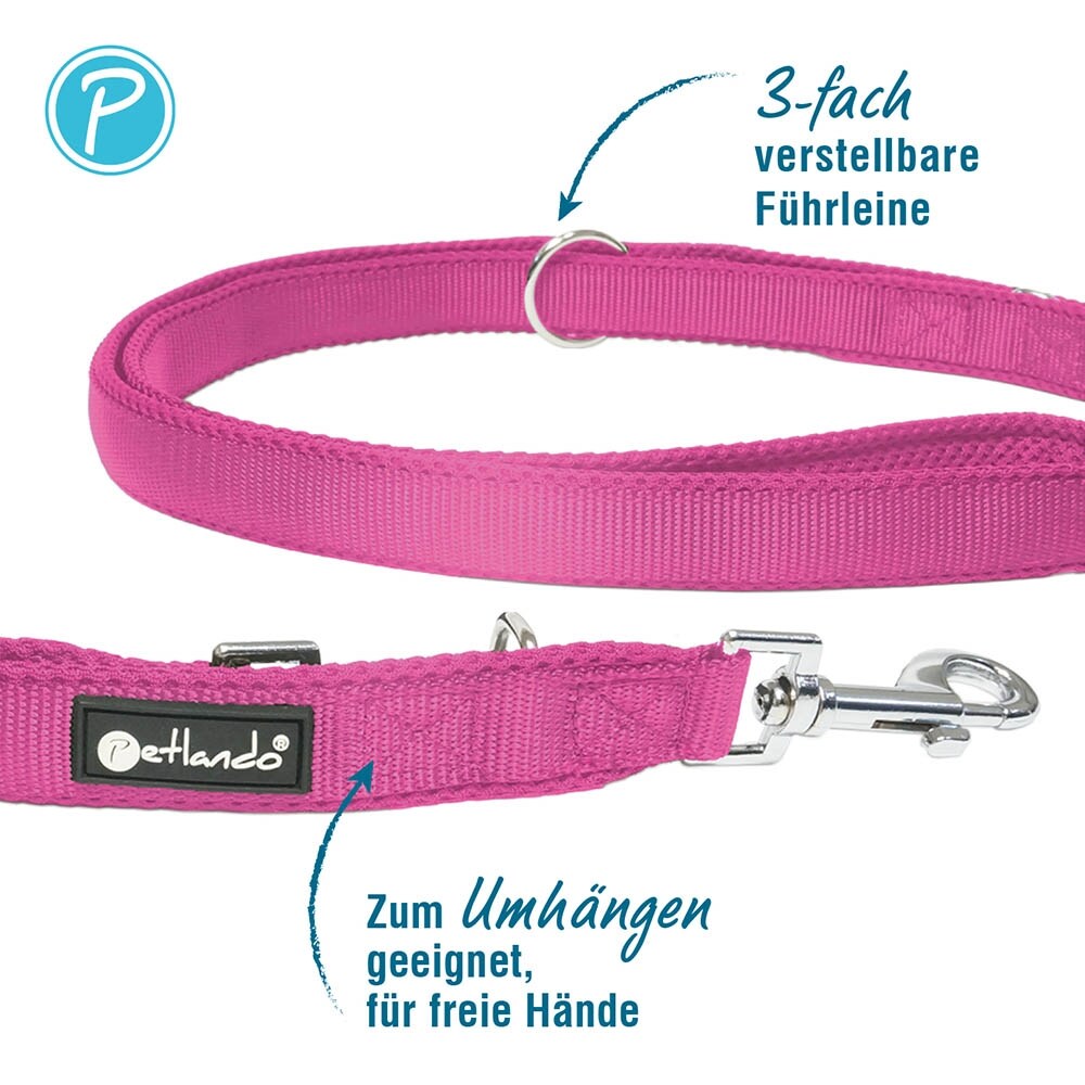 Petlando Mesh verstellbare Führleine fuchsia_1