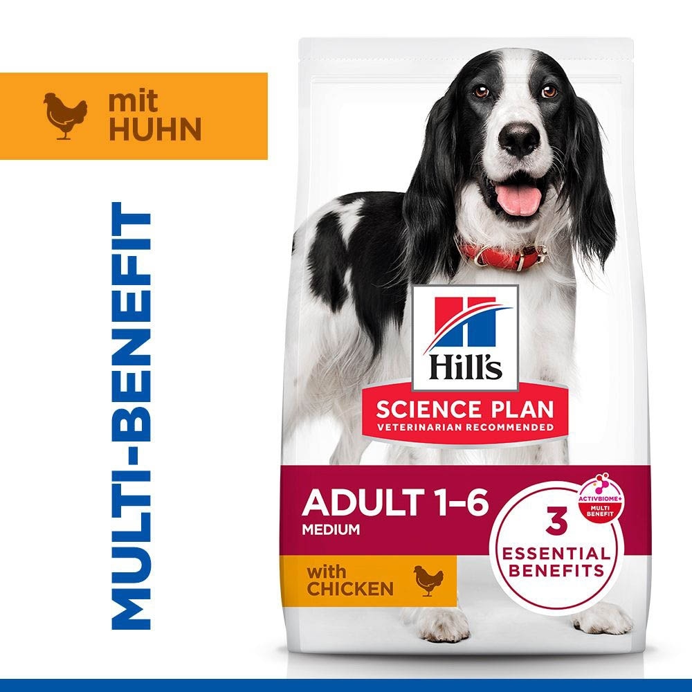 Hills Science Plan Adult Medium mit Huhn Trockenfutter für Hunde_1