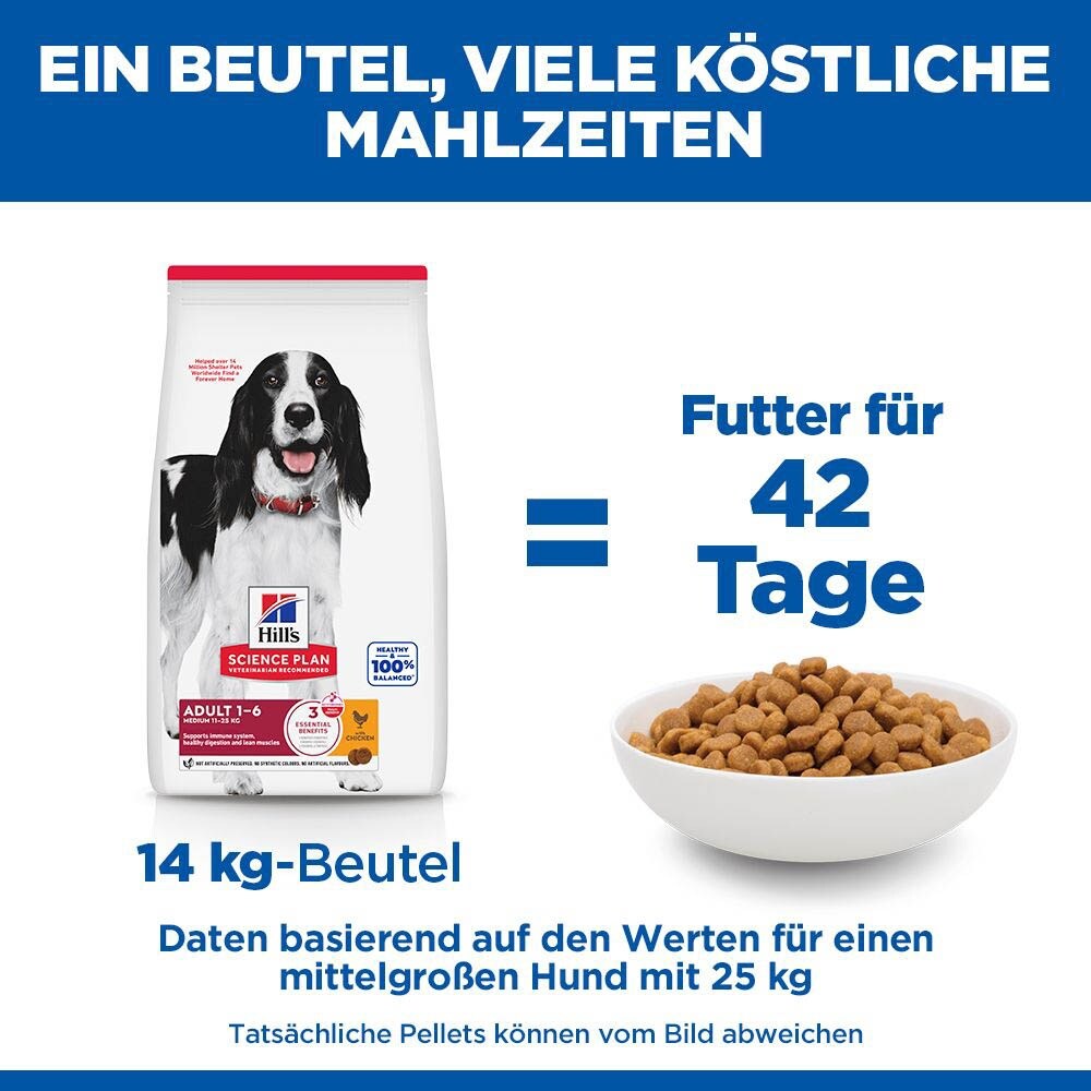 Hills Science Plan Adult Medium mit Huhn Trockenfutter für Hunde_6
