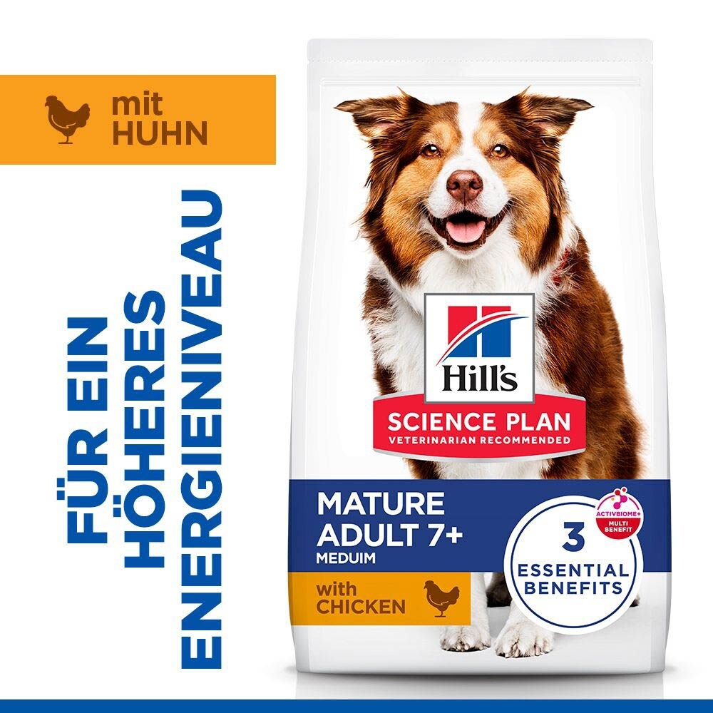 Hills Science Plan Mature Adult 7+ Medium mit Huhn Trockenfutter für Hunde_1