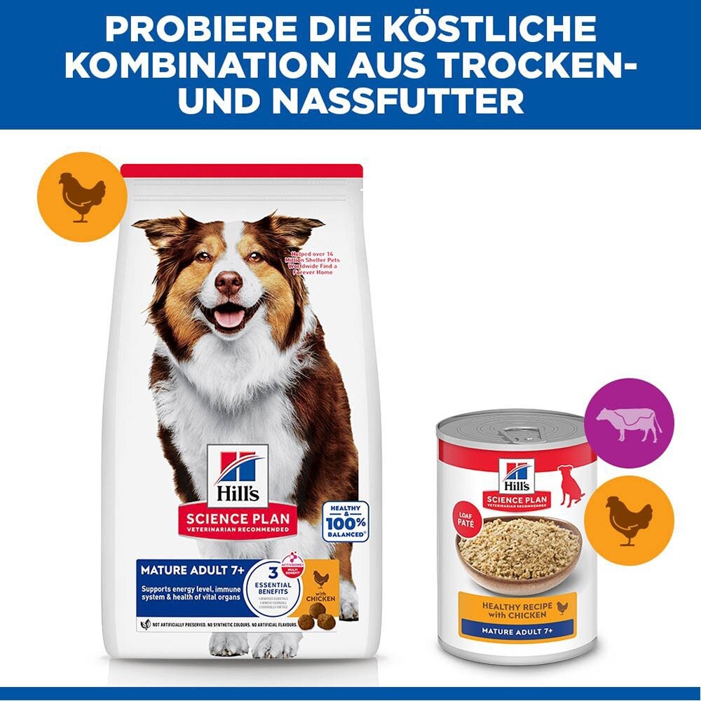 Hills Science Plan Mature Adult 7+ Medium mit Huhn Trockenfutter für Hunde_5
