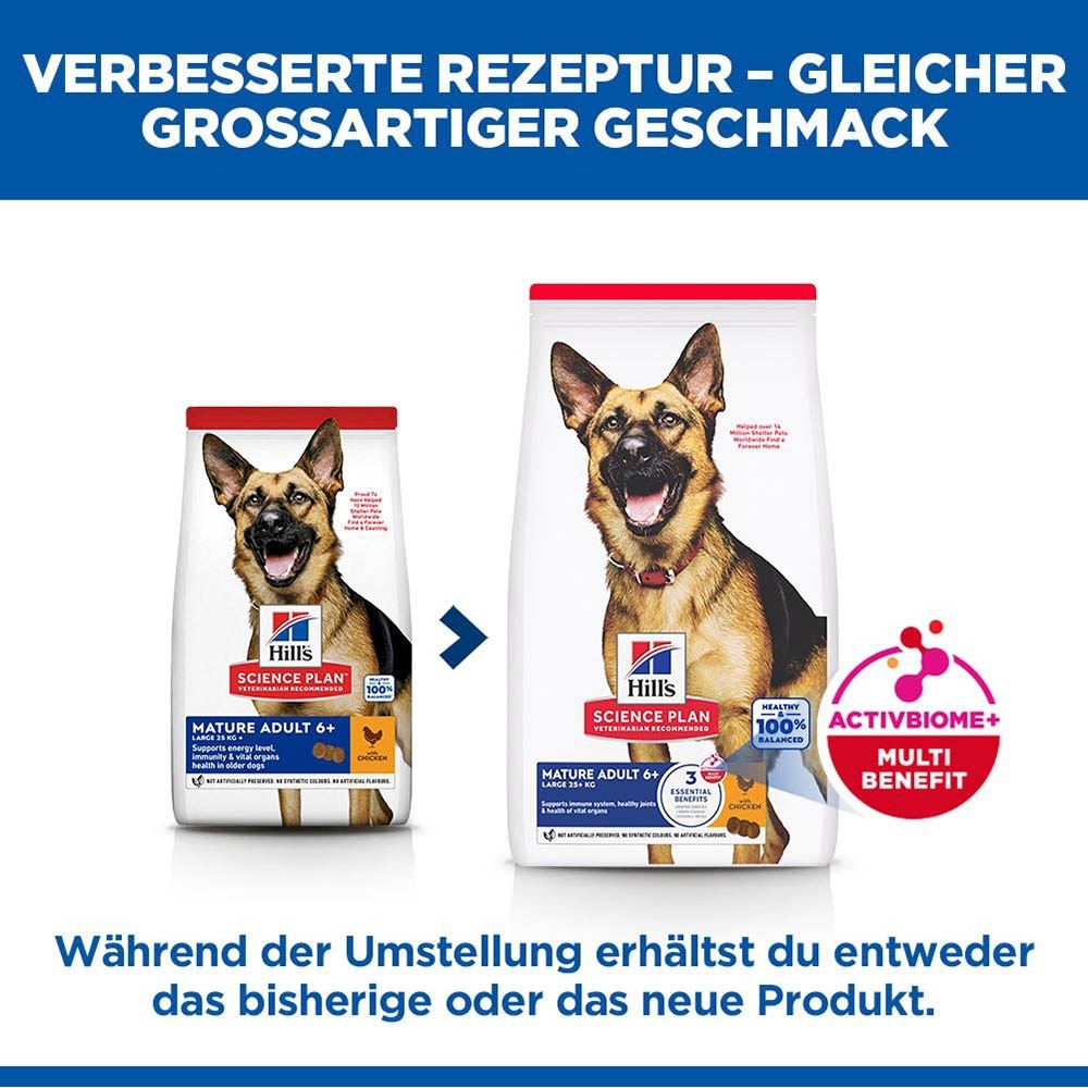 Hills Science Plan Mature Adult 6+ Large Breed mit Huhn Trockenfutter für Hunde_2